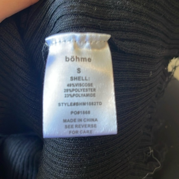 New nwt Bohme black long sleeve ribbed sweater size small - Picture 5 of 6